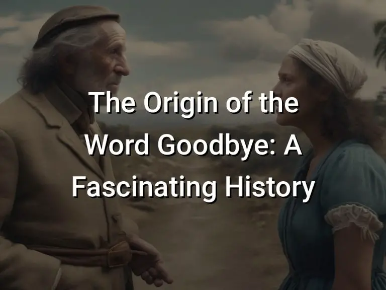 The Origin of the Word Goodbye: A Fascinating History