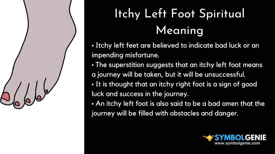 itchy left foot meaning