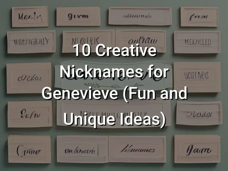 10 Creative Nicknames for Genevieve (Fun and Unique Ideas)