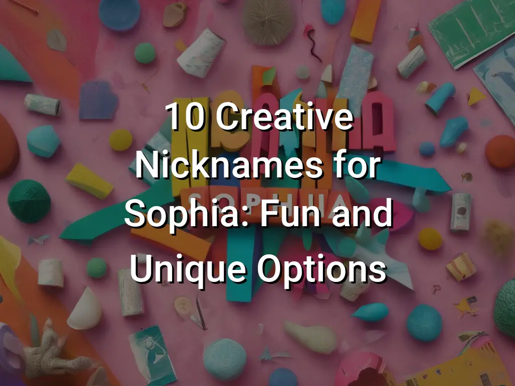 10 Creative Nicknames for Sophia: Fun and Unique Options - Symbol Genie