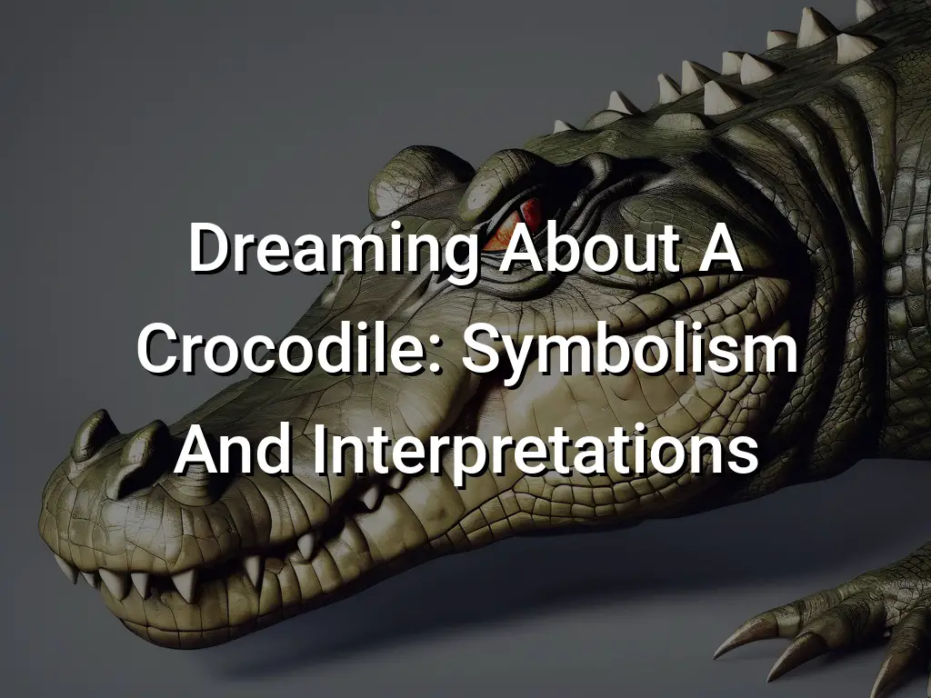 Dreaming About A Crocodile Symbolism And Interpretations Symbol Genie