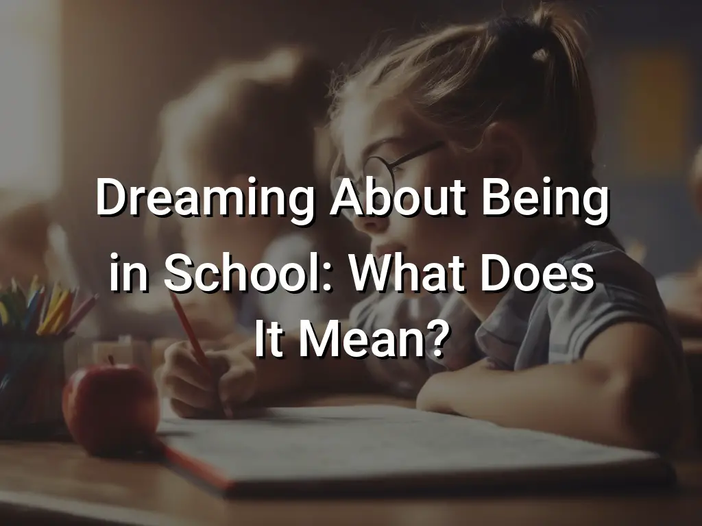 Dreaming About Being in School What Does It Mean? Symbol Genie