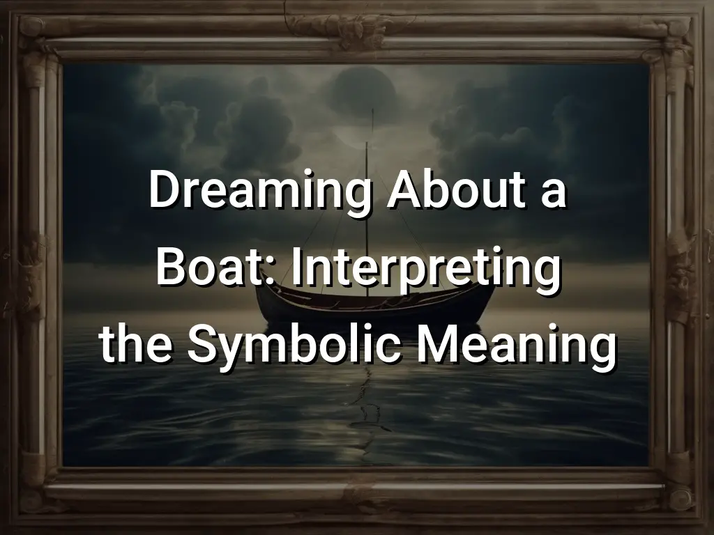 sailboat in a dream meaning