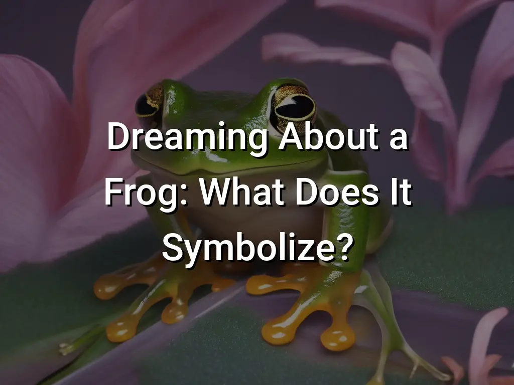 Dreaming About a Frog What Does It Symbolize? Symbol Genie