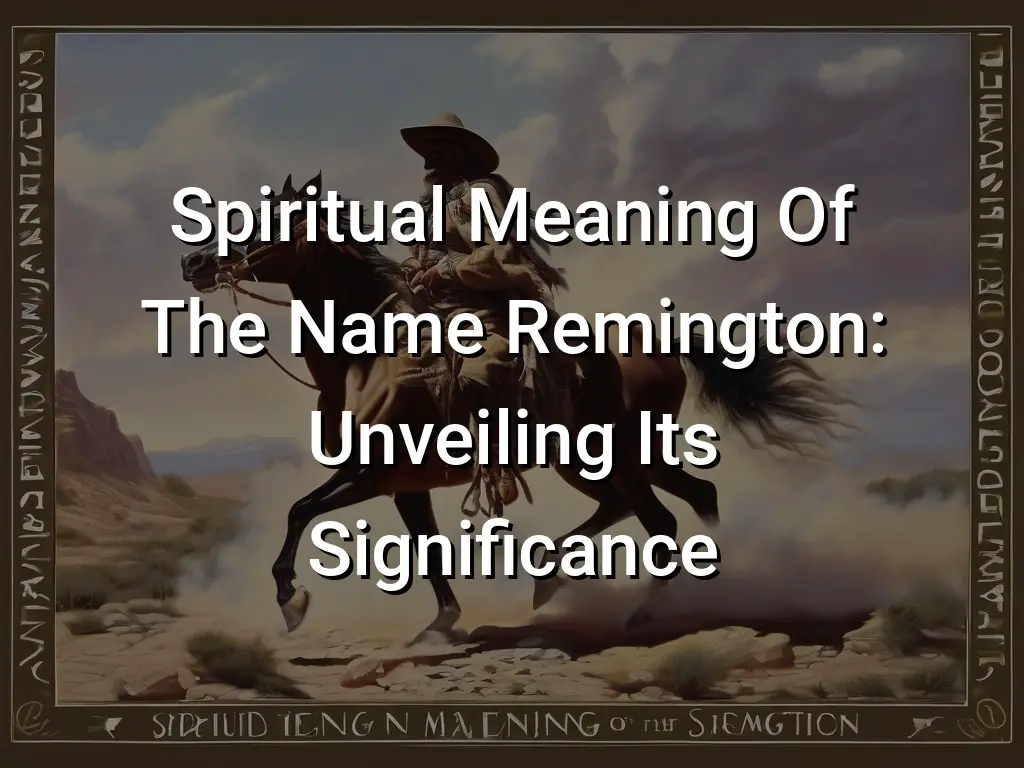 Spiritual Meaning Of The Name Remington: Unveiling Its Significance ...