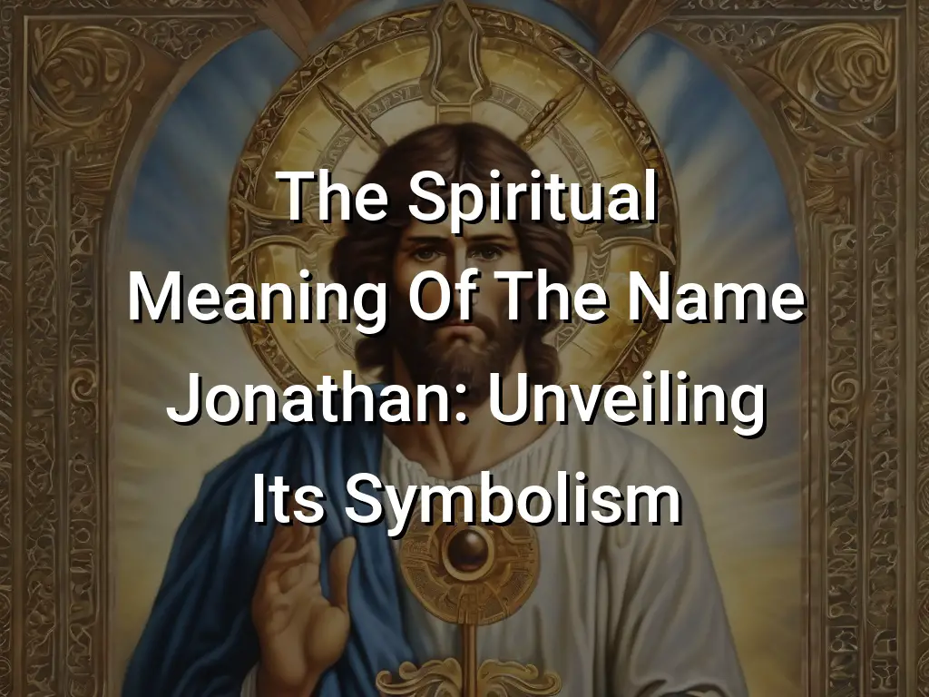 The Spiritual Meaning Of The Name Jonathan: Unveiling Its Symbolism ...