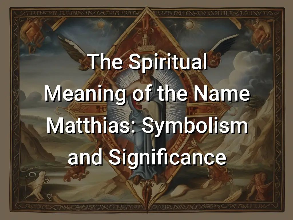 The Spiritual Meaning of the Name Matthias: Symbolism and Significance ...