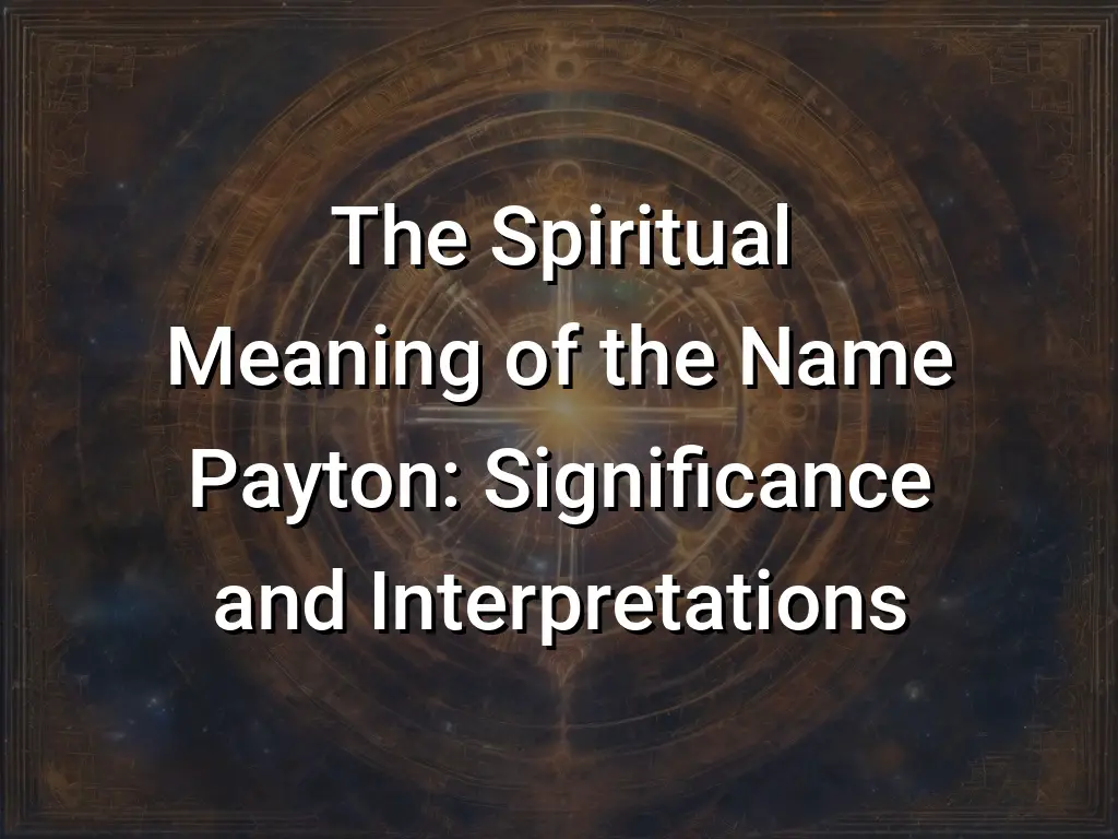 The Spiritual Meaning of the Name Payton: Significance and ...