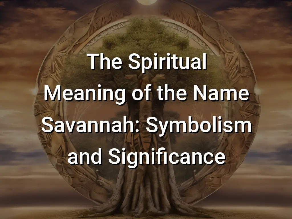 The Spiritual Meaning of the Name Savannah: Symbolism and Significance ...