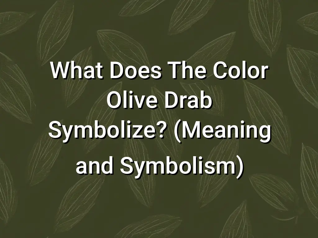 What Does The Color Olive Drab Symbolize (Meaning and Symbolism ...