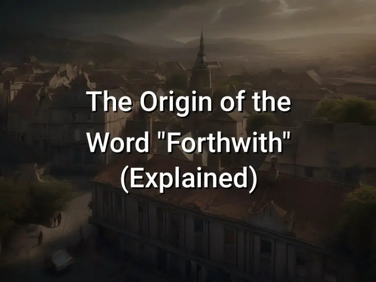 The Origin of the Word “Forthwith” (Explained)