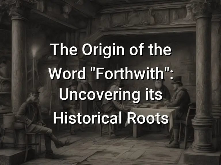The Origin of the Word “Forthwith”: Uncovering its Historical Roots