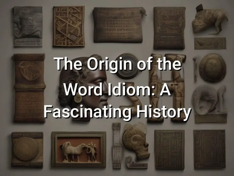 The Origin of the Word Idiom: A Fascinating History